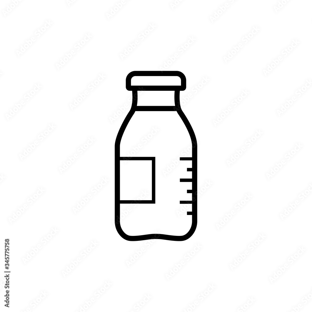 Milk bottle icon in trendy flat design