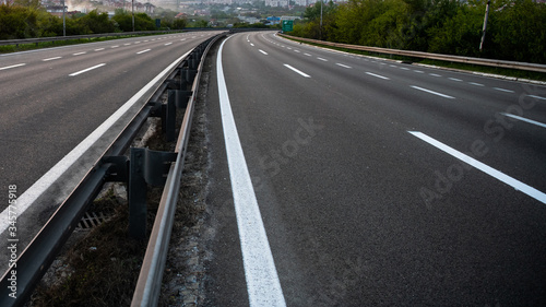 No traffic on empty modern  highway © fotosr52