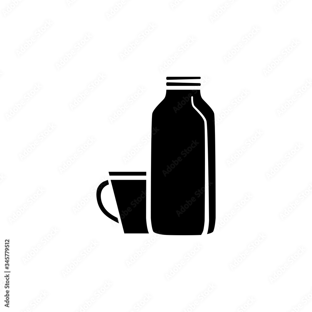 Milk bottle icon in trendy flat design Milk bottle icon in trendy flat design