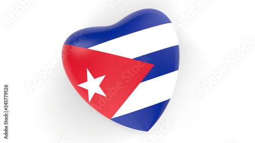 Free Download flag of Cuba in heart on white background, 3d rendering - GFXLoad
