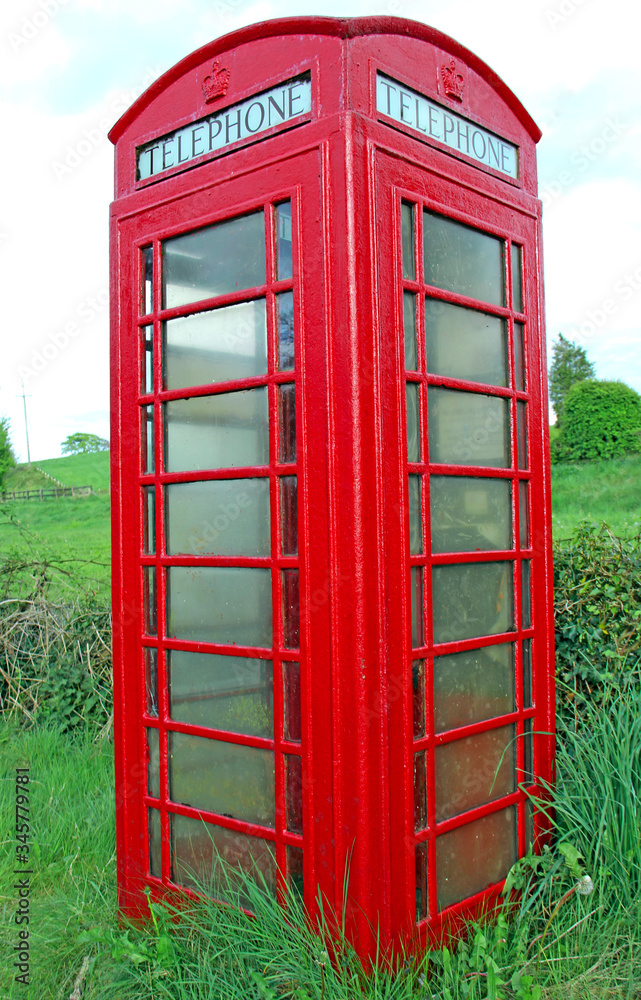 Red Phone Box in the Countryside Red Phone Box in the Countryside