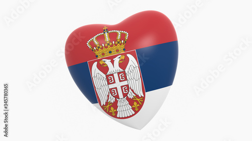 Free Download flag of Serbia in heart on white background, 3d rendering - GFXLoad