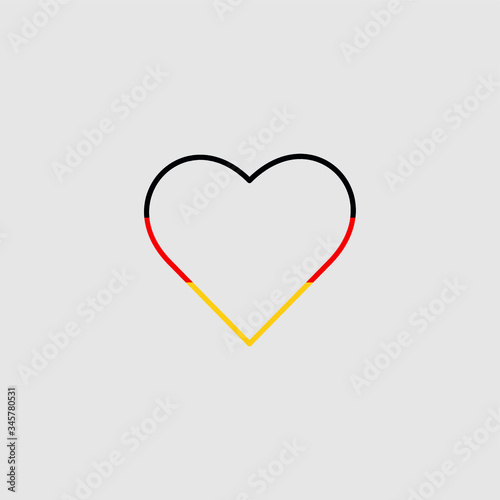 germany flag heart graphic element Illustration template design
