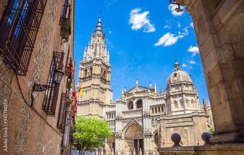 13th century high gothic Toledo Cathedral in Toledo, Spain.