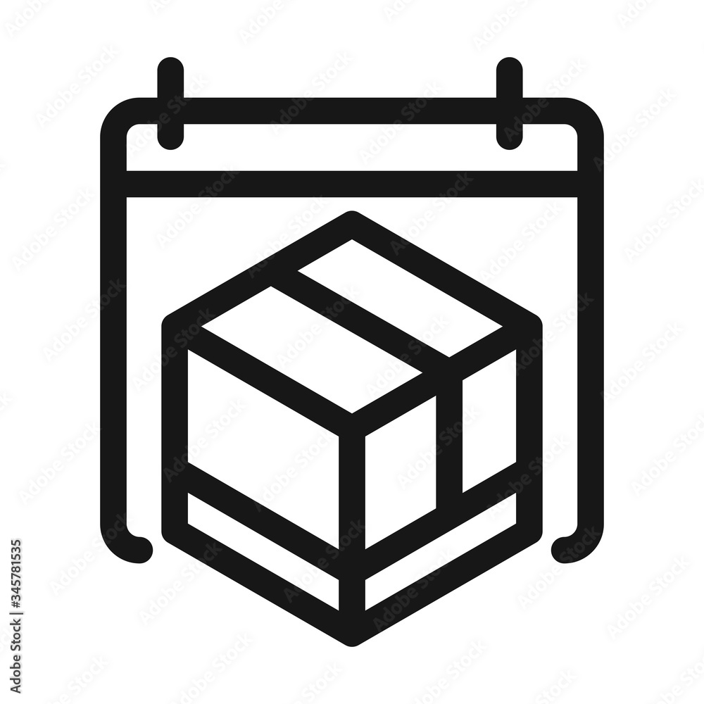delivery cargo service logistic cardboard box calendar line style icon delivery cargo service logistic cardboard box calendar line style icon