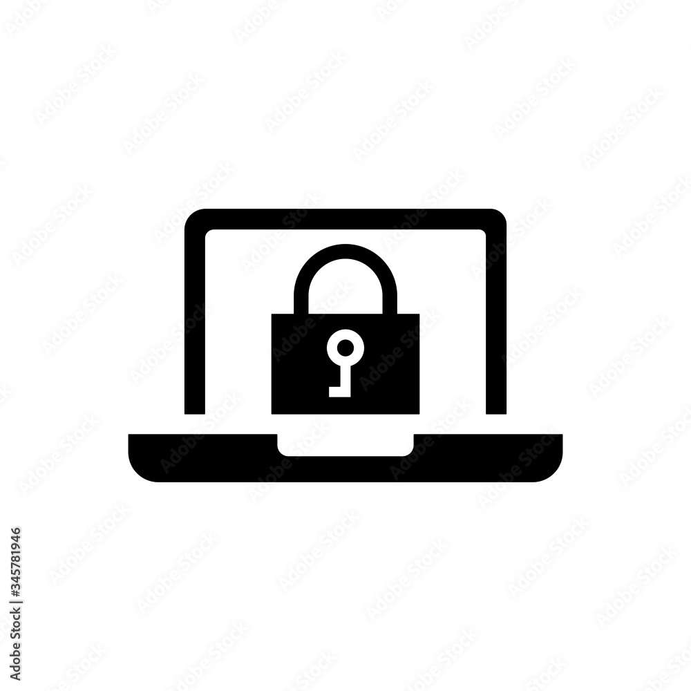 cyber security icon vector in black flat design on white background cyber security icon vector in black flat design on white background