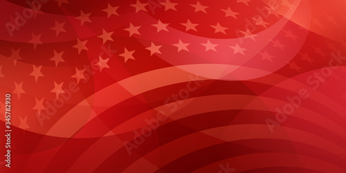 USA independence day abstract background with elements of the american flag in red colors