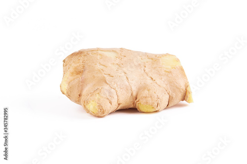 Ginger root isolated on white color. natural condition. Herbal Chinese medicine.