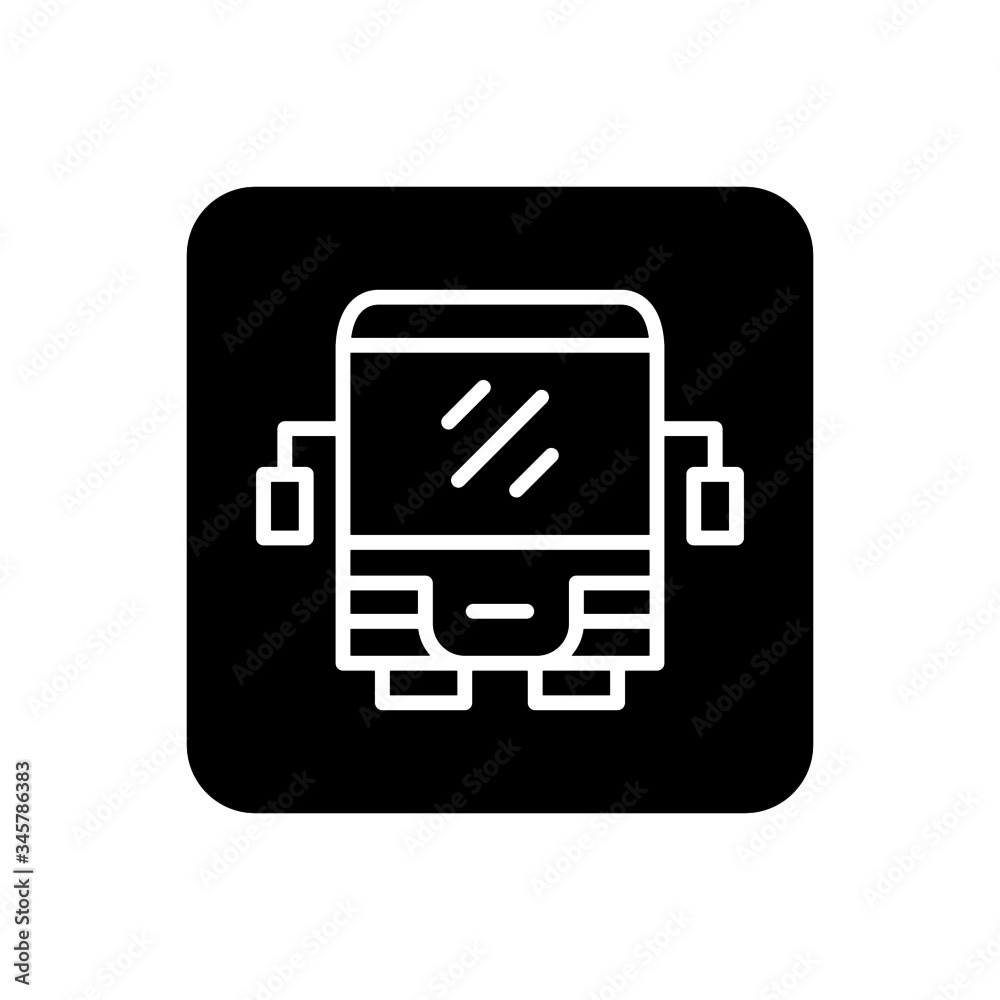 Bus stop sign vector in black flat design on white background Bus stop sign vector in black flat design on white background