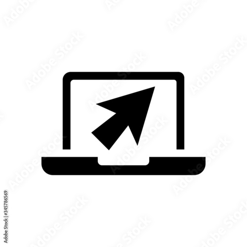 Free Download laptop vector icon in black flat design on white background, - GFXLoad