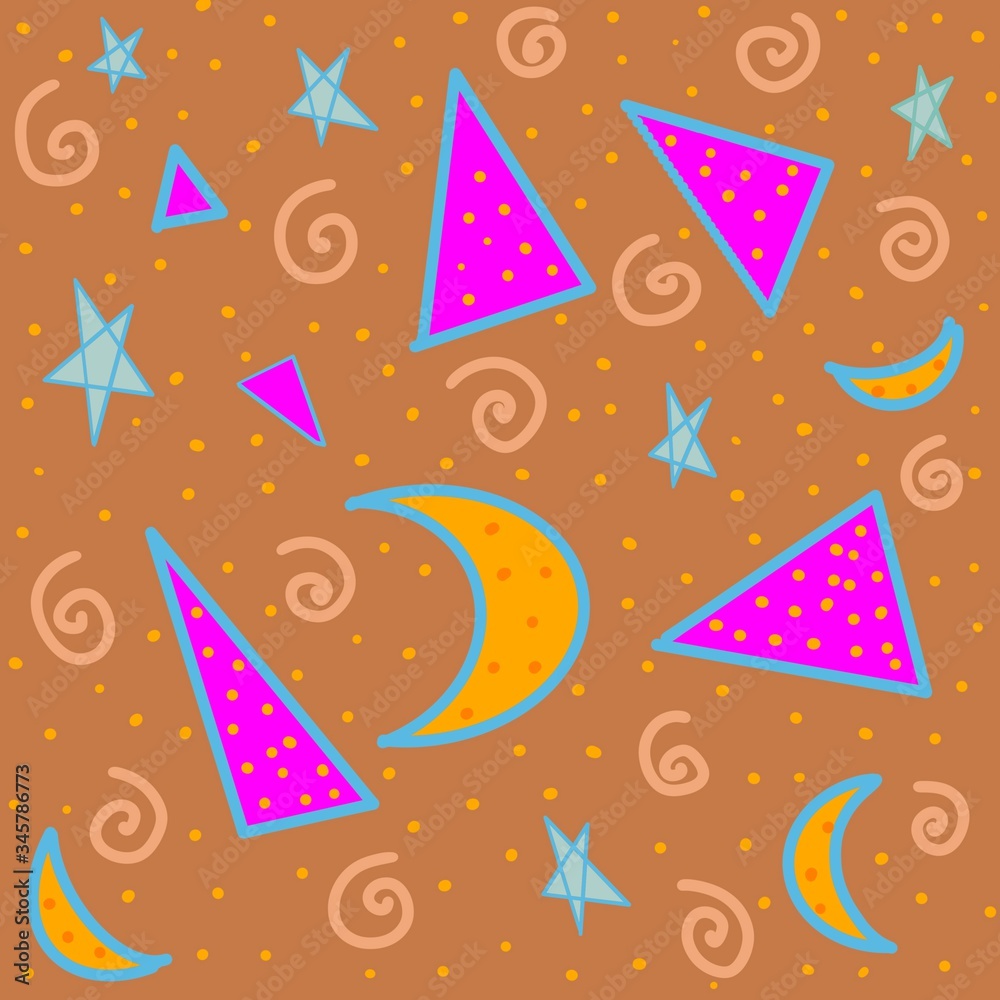 Fototapeta premium Funky eighties retro confetti