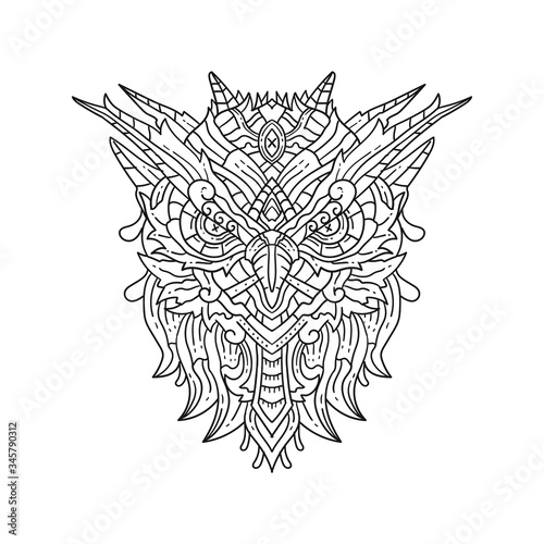 Ornament animal vector. Beautiful illustration animal for design, print clothing, stickers, tattoos, Adult Coloring book. Hand drawn animal illustration. 