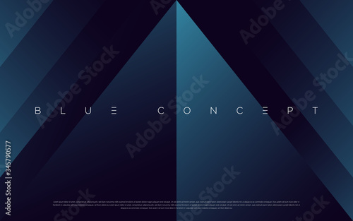 Minimalist deep blue premium abstract background with luxury geometric dark shapes. Exclusive wallpaper design for poster, brochure, presentation, website etc. - Vector EPS