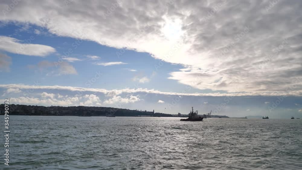 View of Bosphorus Strait in Istanbul, Turkey. Bosphorus strait separates the European part from the Asian part of Istanbul. View of Bosphorus Strait in Istanbul, Turkey. Bosphorus strait separates the European part from the Asian part of Istanbul.