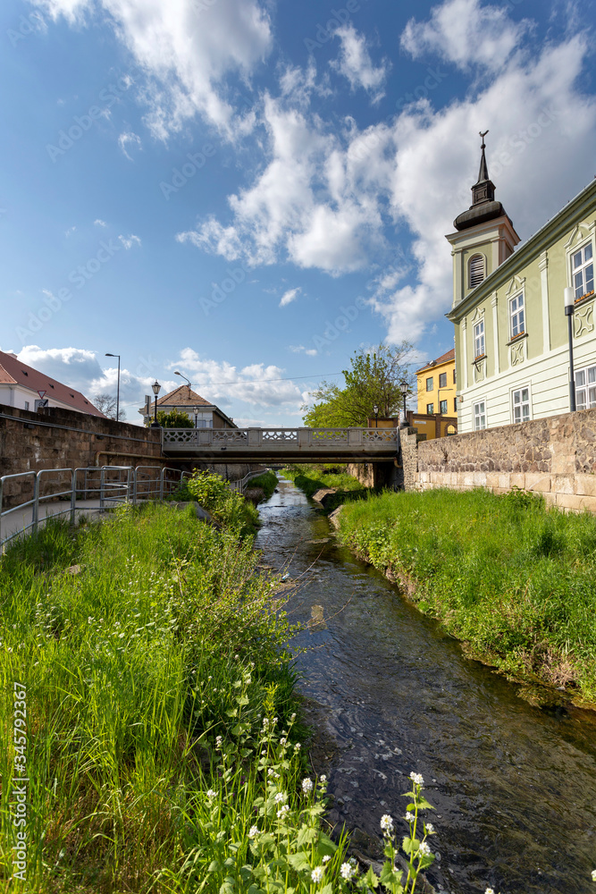Eger creek in Eger, Hungary on a sunny spring afternoon. Eger creek in Eger, Hungary on a sunny spring afternoon.