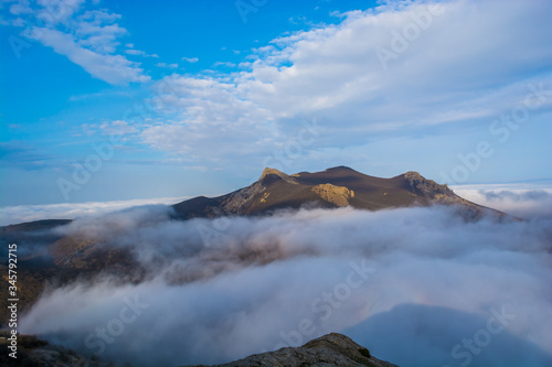 Mountains in the fog