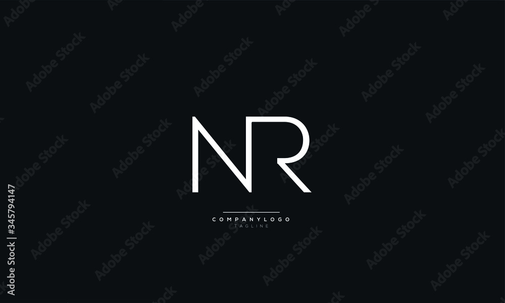 NR RN N R Letter Logo Design Icon Vector Symbol