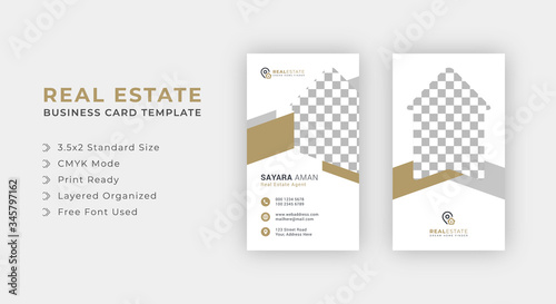 Real estate vertical business or visiting card template