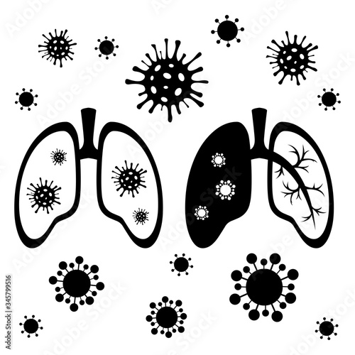 COVID-19 virus. Prevention of coronavirus. An icon that can be used as a web design template. Vector image of the respiratory tract.