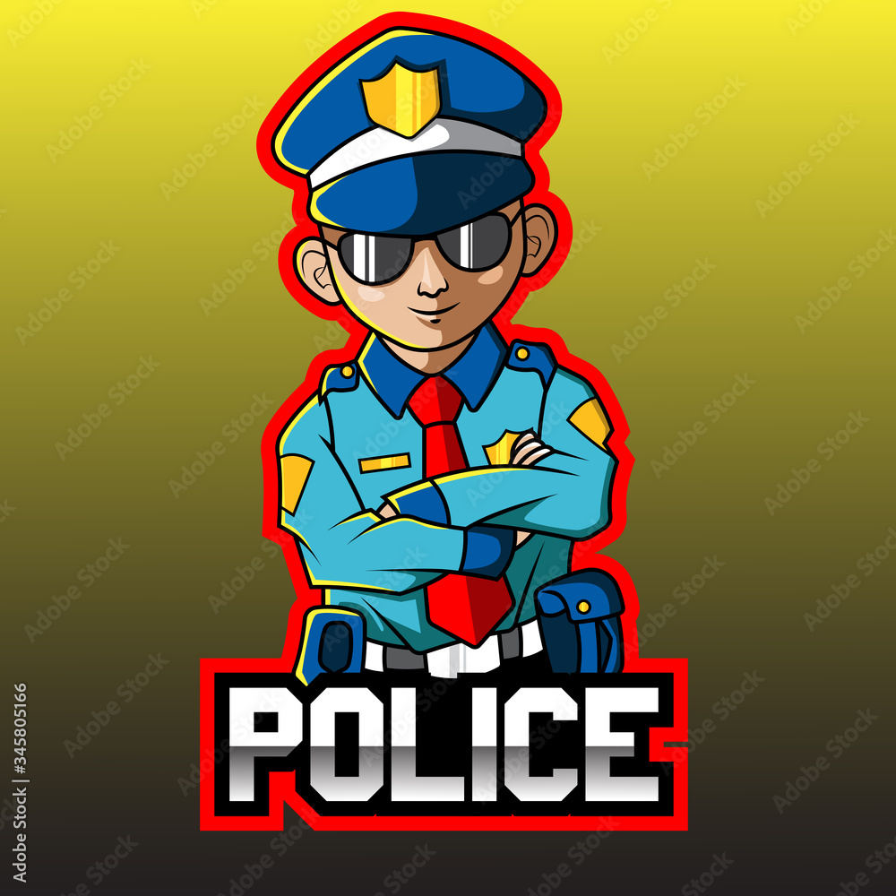 Police esport mascot logo design Stock Vector | Adobe Stock