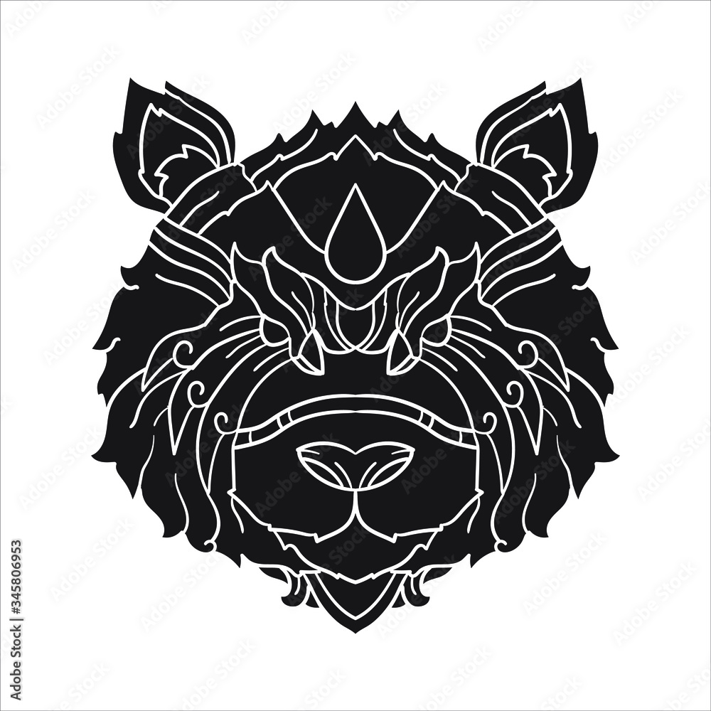 Dog Face Vector Isolated Illustration Animal Design For Tattoo Stock  Illustration - Download Image Now - iStock