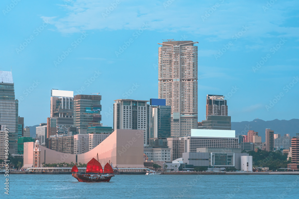 Fototapeta premium Hong Kong Skyline; Hong Kong Harbour view