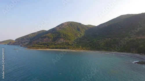 Aerial view of Nha Phu Bay, a paradise for nature lovers located in Nha Trang photo