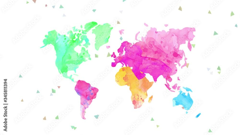 world chart painted with diverse watercolour in every continent handling light tones suggesting the disappearance of edge world chart painted with diverse watercolour in every continent handling light tones suggesting the disappearance of edge