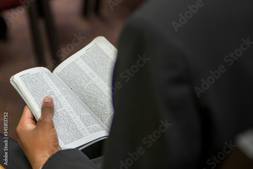 man reading a book