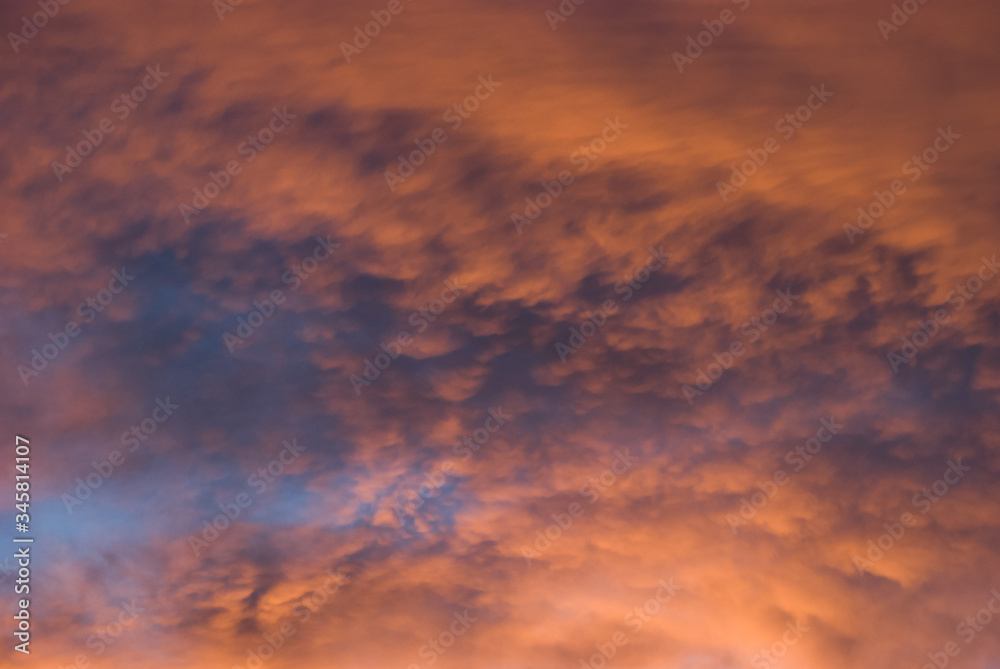 Vibrantly lit up clouds during sunset