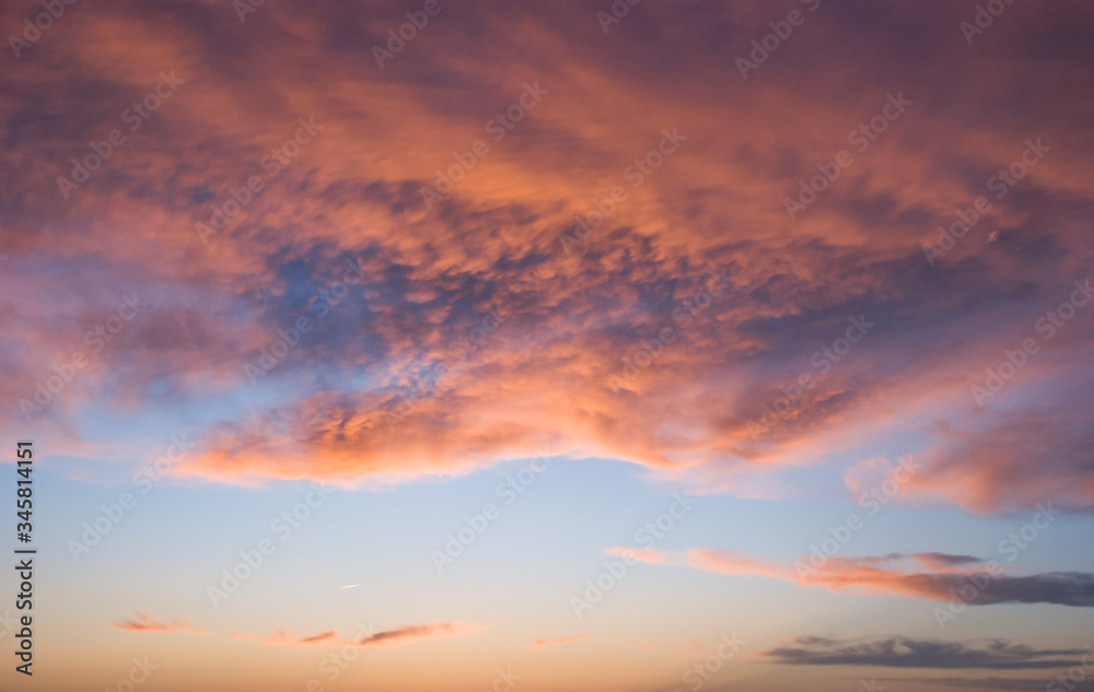 Vibrantly lit up clouds during sunset