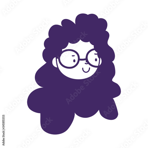 girl face character isolated icon on white background © Stockgiu