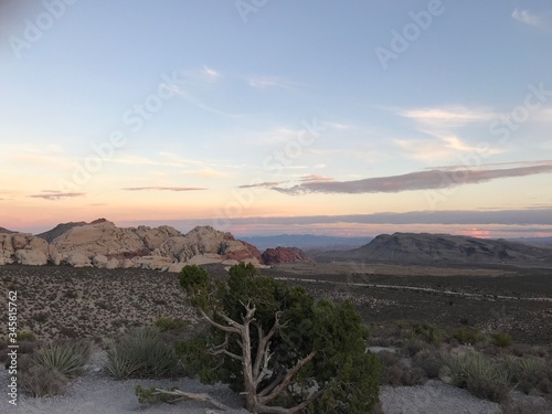 red rock canyon sunset in the mountains