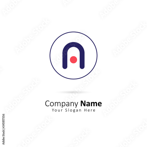 Abstract Initial Letter A Logo with Circle and Dot Element. Design vector illustration Logo for Company