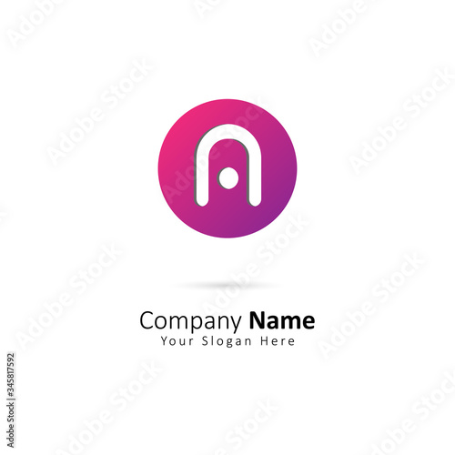 Abstract Initial Letter A Logo with Circle and Dot Element. Design vector illustration Logo for Company Template