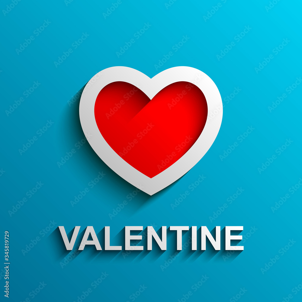 Valentines day card with heart, Vector illustration Eps 10