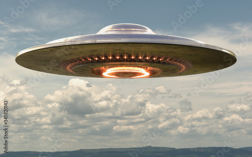 Obraz na plátně UFO Unidentified Flying Object Clipping Path