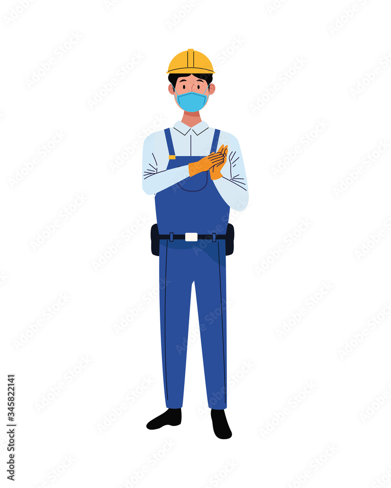 builder worker using face mask for covid 19 builder worker using face mask for covid 19