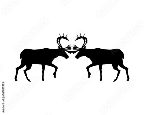 reindeer animal silhouette isolated icon