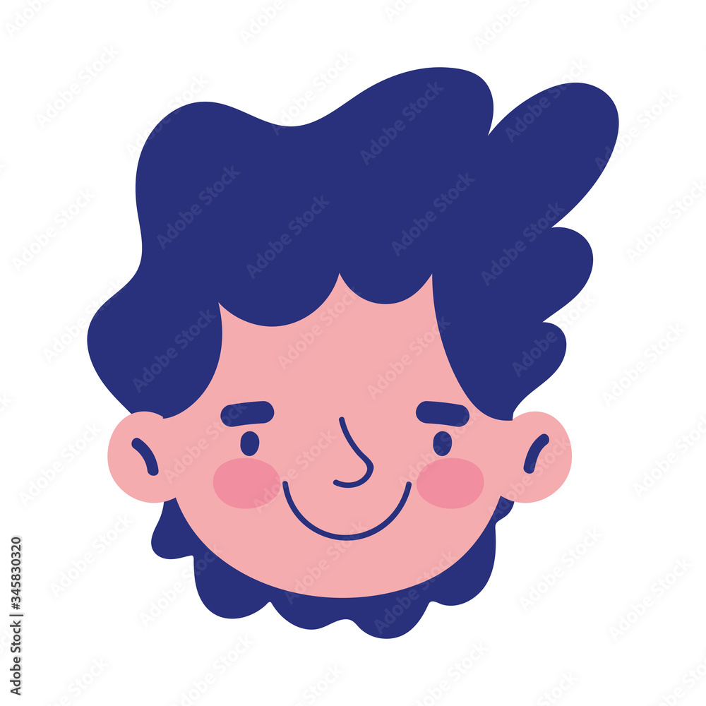 young boy face cartoon isolated icon on white background young boy face cartoon isolated icon on white background
