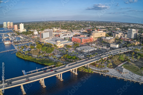 Aerial View of Downtown Fort Meyers  Florida