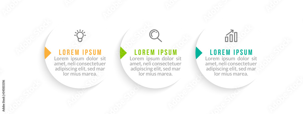 Minimal infographic template design with numbers three options or steps. Minimal infographic template design with numbers three options or steps.