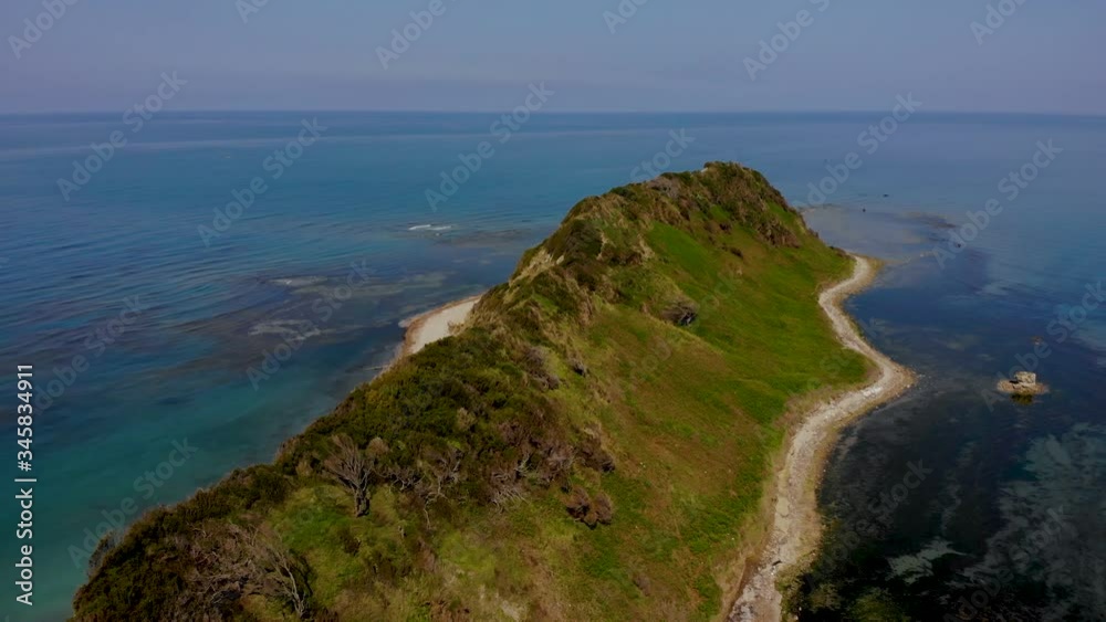 Cape of Rodon with beautiful hill surrounded by blue turquoise water of Adriatic sea in Albania Cape of Rodon with beautiful hill surrounded by blue turquoise water of Adriatic sea in Albania
