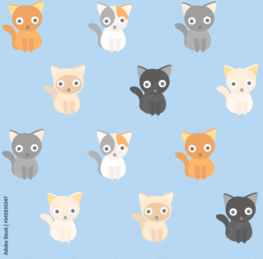 Obraz premium Cats Cute Pattern