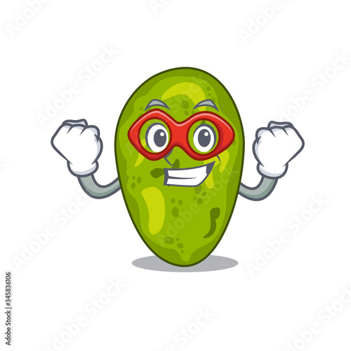 A cartoon character of cyanobacteria performed as a Super hero