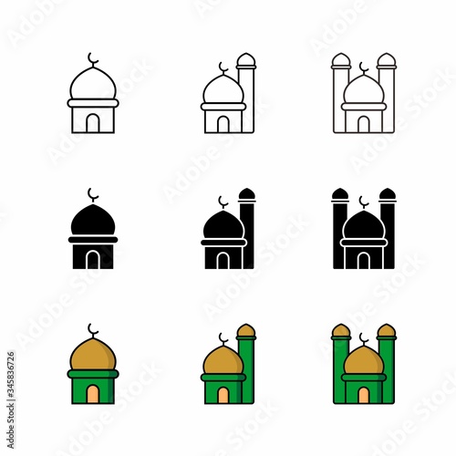 Mosque Building Icon : Suitable for Islamic Theme, Building Theme, Infographics and Other Graphic Related Assets.