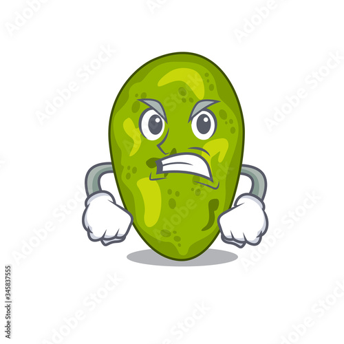 Mascot design concept of cyanobacteria with angry face