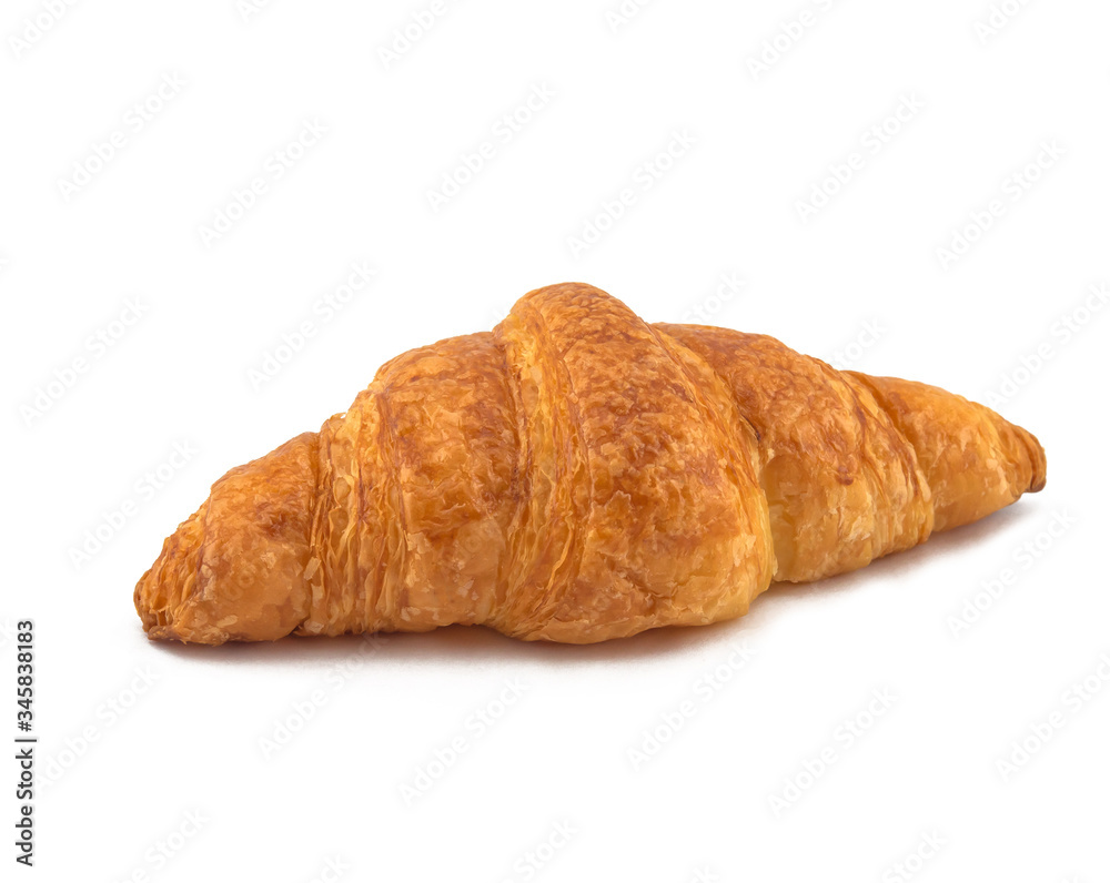 Plain croissant on white background Plain croissant on white background