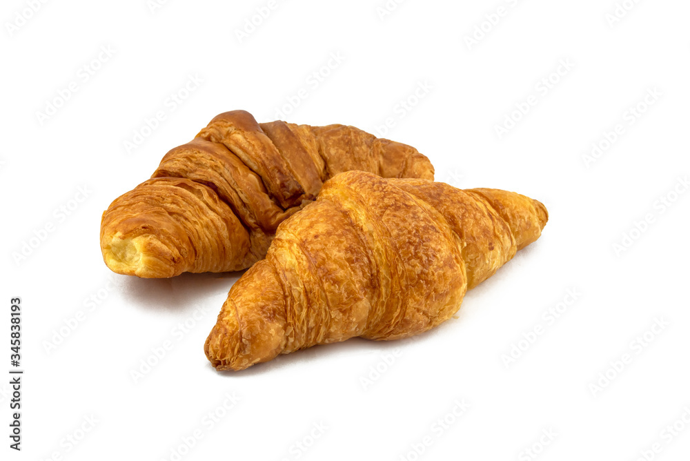 Plain croissant on white background Plain croissant on white background