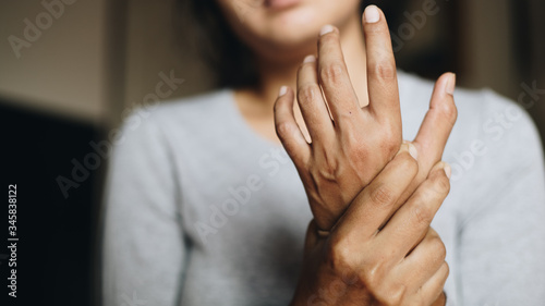 Close up young woman wrist pain , Health problems concept  © anut21ng Stock